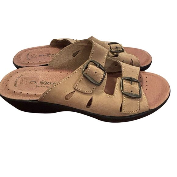 Flexus by‎ Spring Step Women's Size 40 (9.5) Leather Slip On Sandals ITALY - Picture 5 of 16